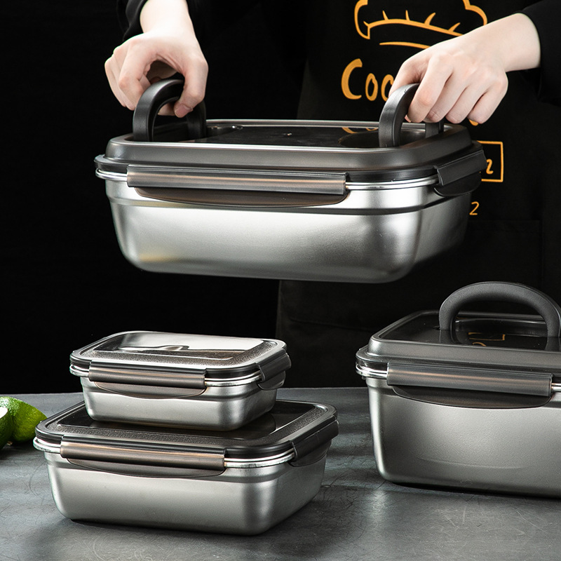 Food Storage Containers Xl - Large Capacity Stainless Steel Fresh-keeping Box