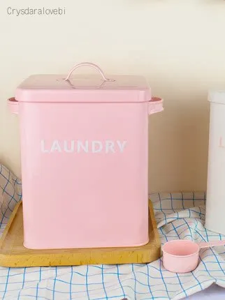 Food Storage With Scoop - Pink White Kitchen Bathroom Laundry Powder