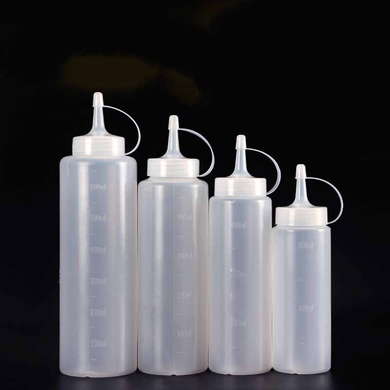 Condiment Squeeze Bottle - Large Squeeze Condiment Bottles with Nozzles