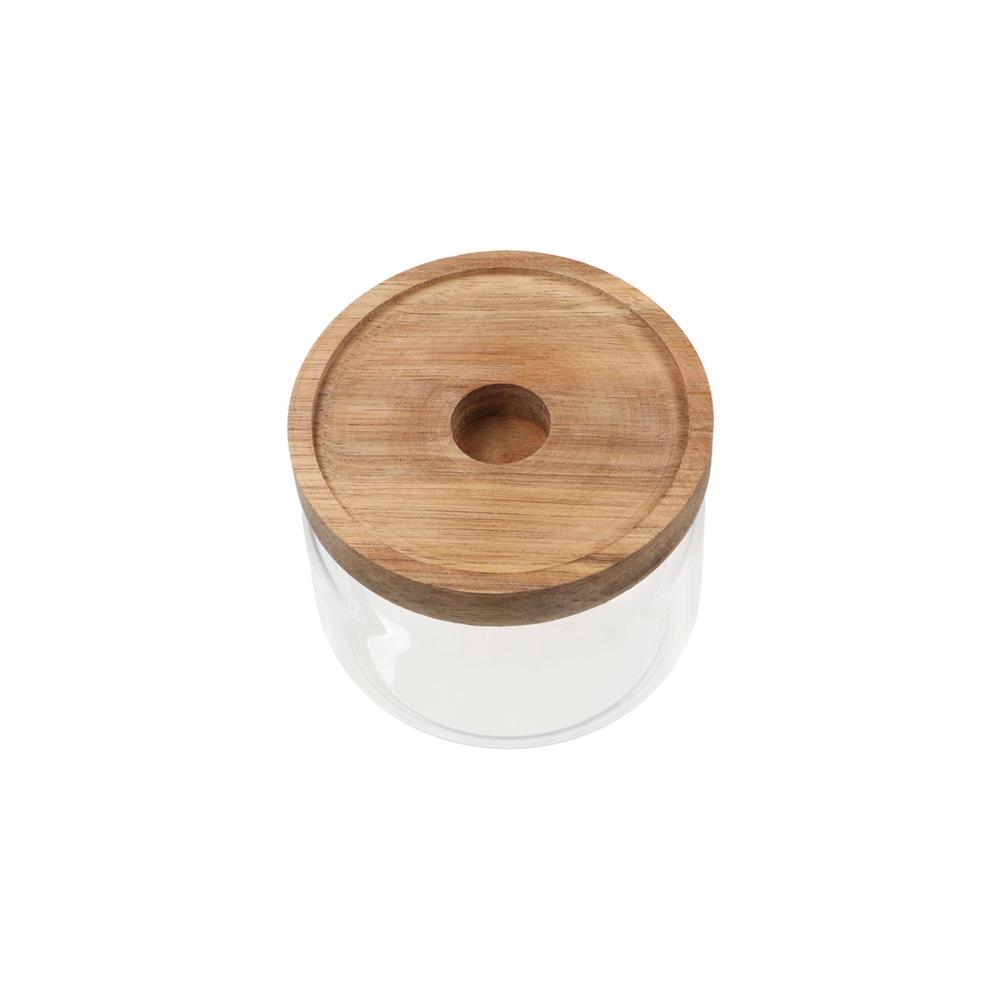 Food Storage Glass Container Set - Multi-Use Wooden Lid Glass Food Storage