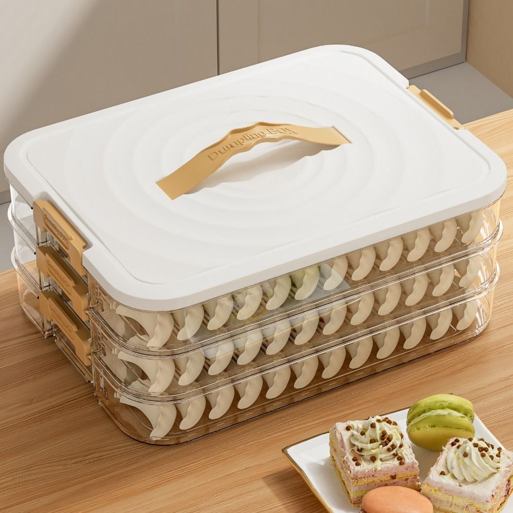Food Storage Containers Xl - Plastic Dumpling Storage Box Multi-Layer Fresh-Keeping