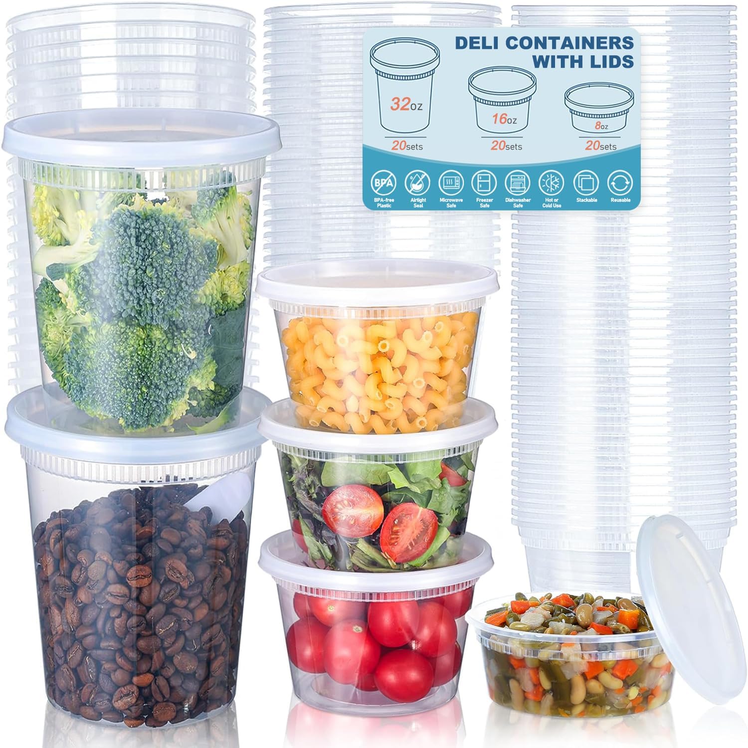 Food Storage Time - 24pcs Deli Food Storage Containers with
