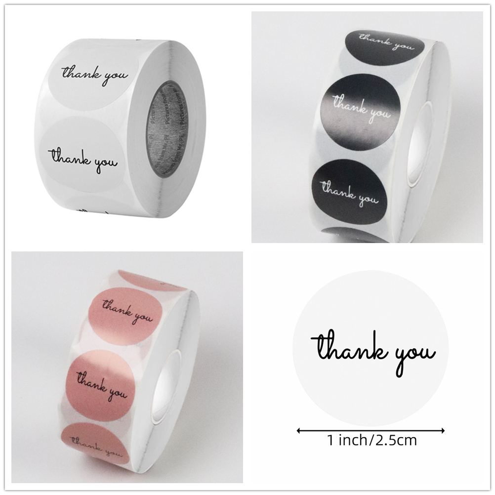 Food Storage Labels - 500 Thank You Stickers Roll 25mm