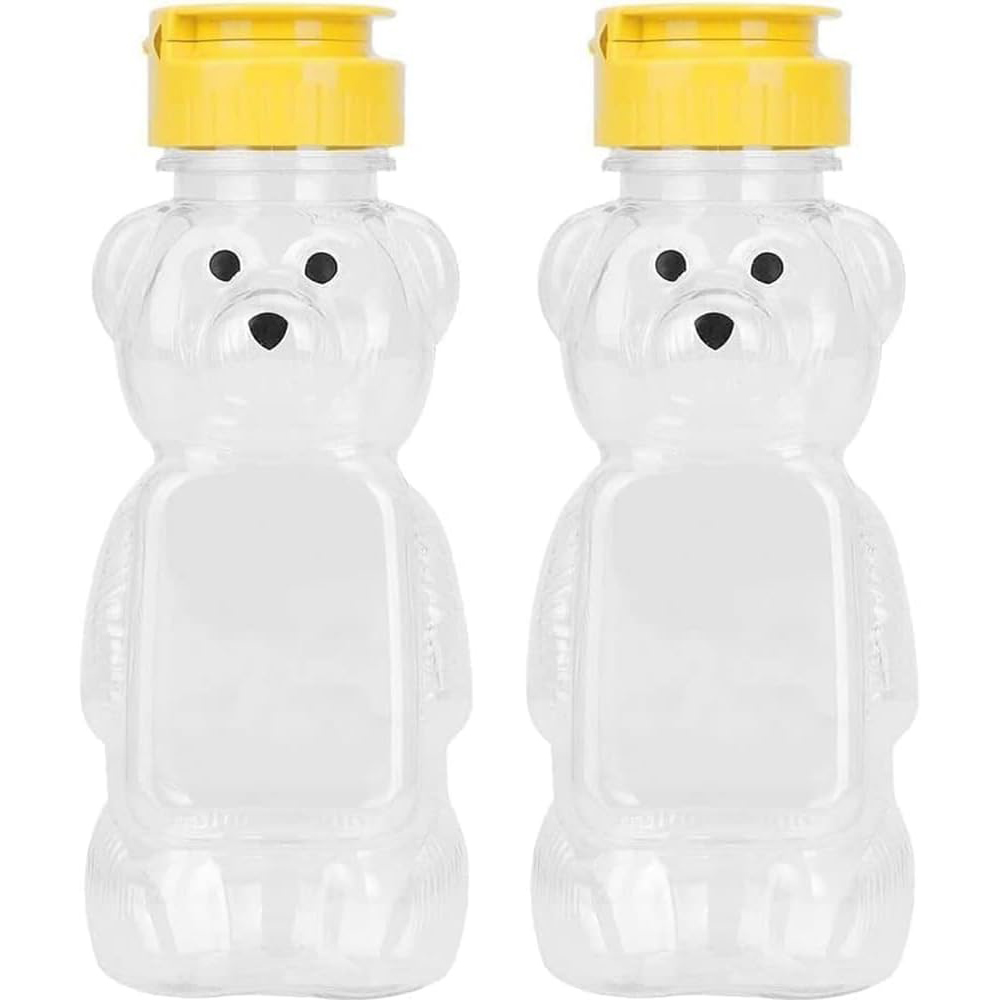 Condiment Squeeze Bottle - 2PCS Plastic Bear Honey Bottle Jars,Empty