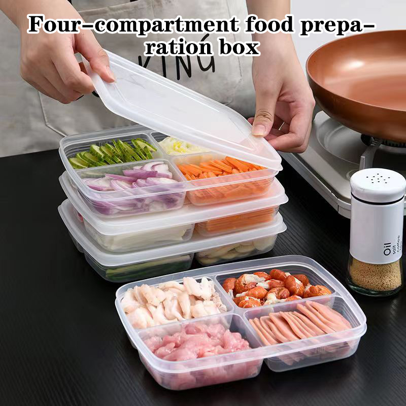 Food Storage Time - New【4 Grids Plastic Storage Box Portable