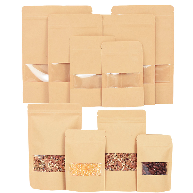 Food Storage With Lock - 20/50pcs Kraft Paper Zip Lock Bags