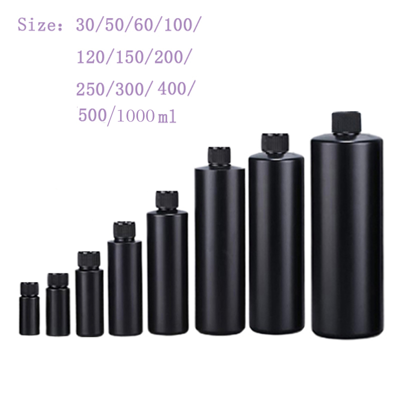 Condiment Squeeze Bottle - 5Pcs 30-1000ml Empty Black HDPE Plastic