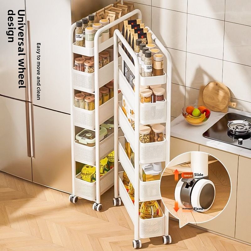 Food Storage Kitchen Cabinet - Stainless steel kitchen crevice rack refrigerator