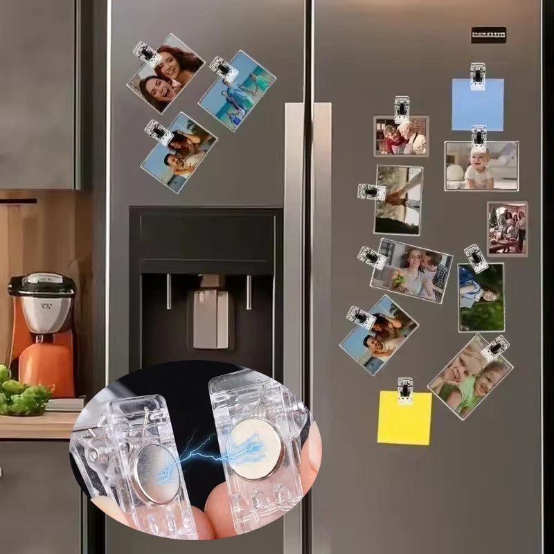 Food Storage Notes - 10/20Pcs Mini Magnetic Clips Plastic Transparent
