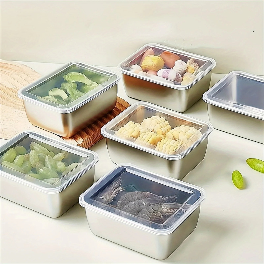 Food Storage Time - 1/3/5pcs Stainless Steel Food Storage Box