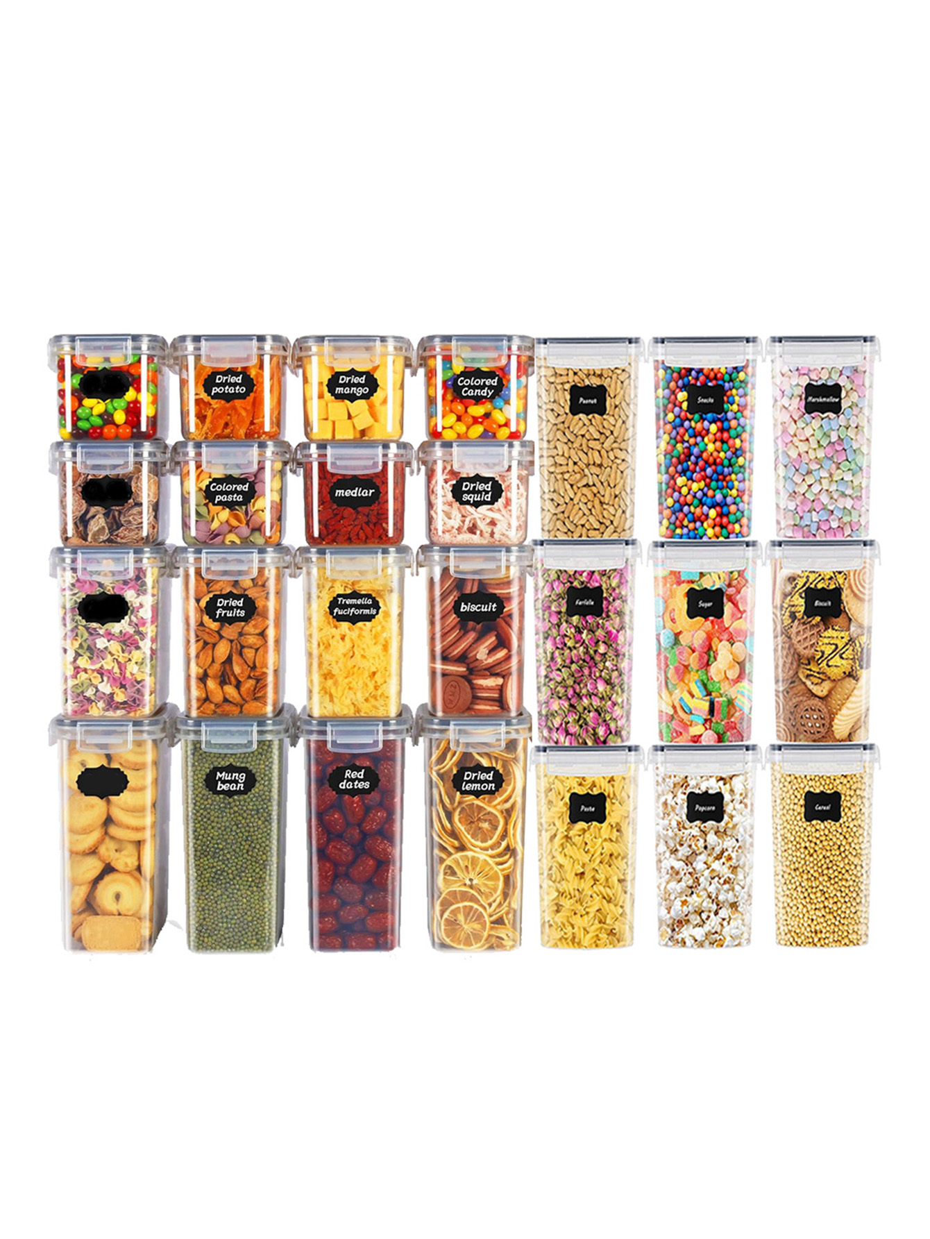 Food Storage Labels - 48pcs, Sealed Food Storage Containers with