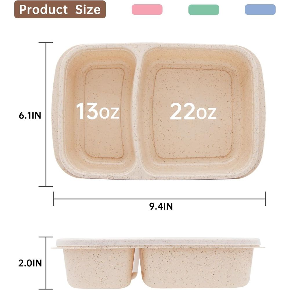 4 Pack Bento Lunch Box, 2 Comp - Food Storage Lunch Box recension och pris