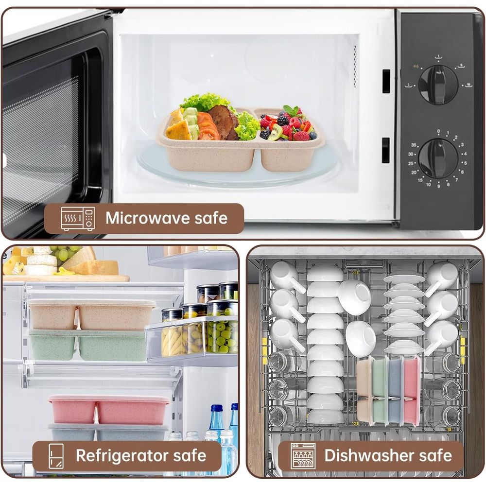 4 Pack Bento Lunch Box, 2 Comp - Food Storage Lunch Box recension och pris