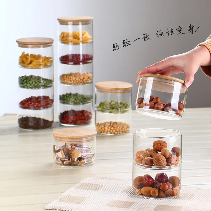 New1200 Ml 3-layer Glass Can K - Food Storage Glass Container Set recension och pris