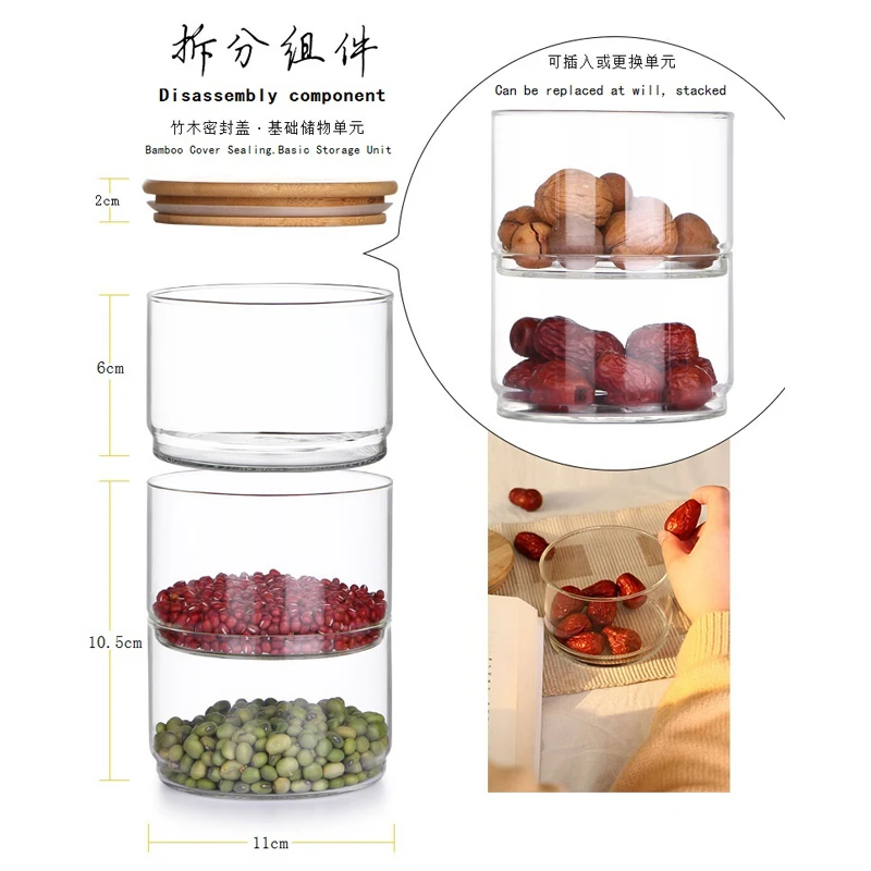 New1200 Ml 3-layer Glass Can K - Food Storage Glass Container Set recension och pris