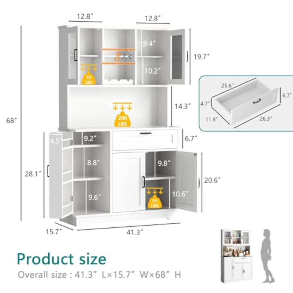 Kitchen Pantry Cabinet, Large  - Food Storage Kitchen Cabinet recension och pris