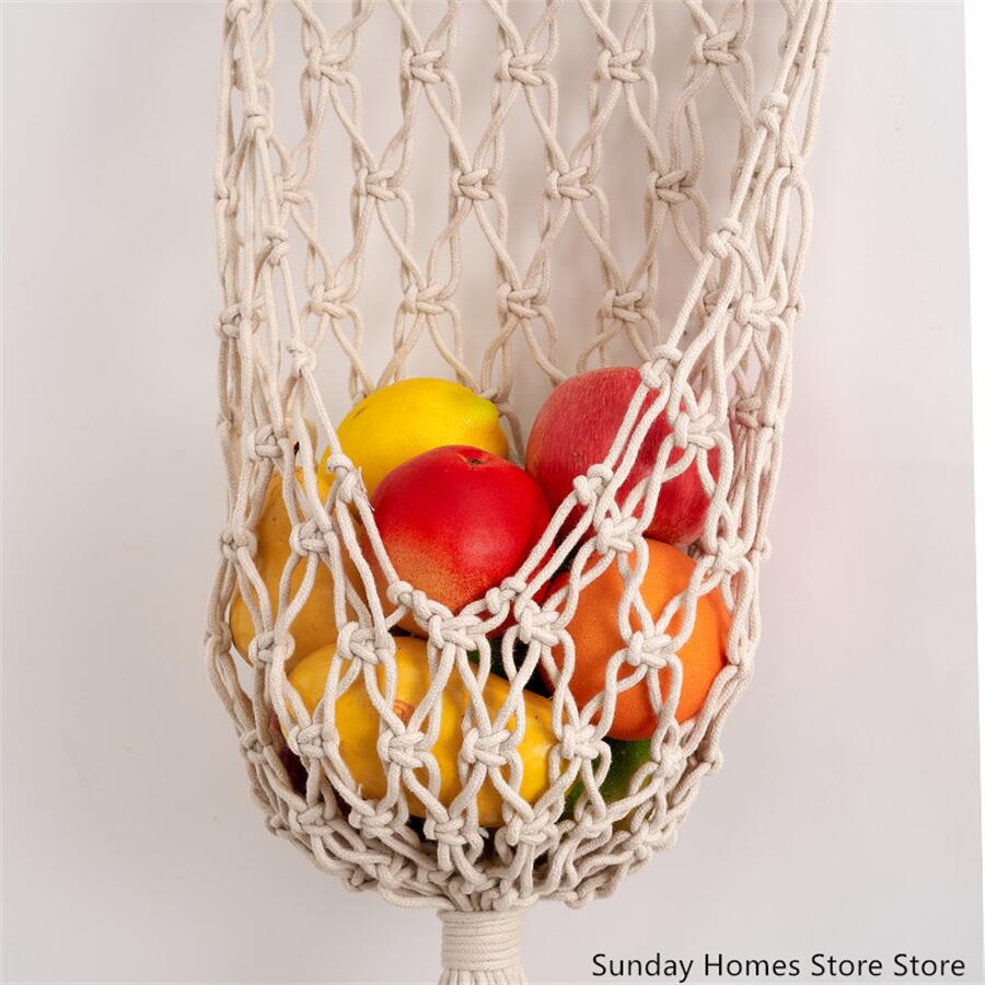 Macrame  Fruit  Storage Basket - Food Storage Kitchen Cabinet recension och pris