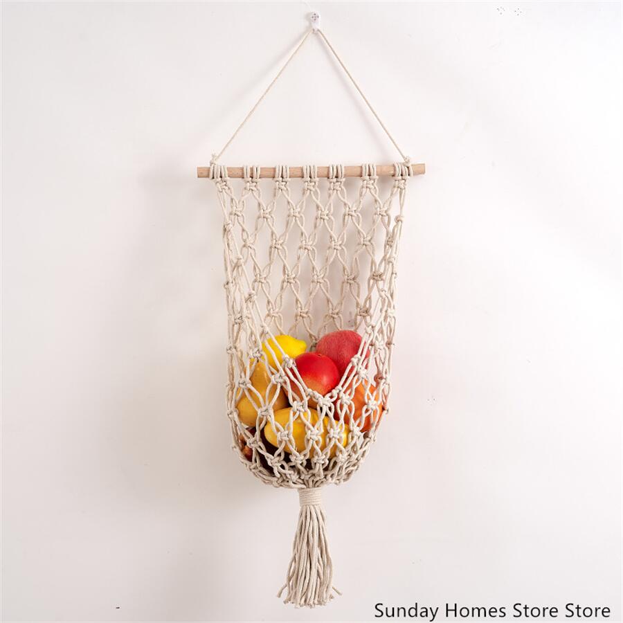 Macrame  Fruit  Storage Basket - Food Storage Kitchen Cabinet recension och pris