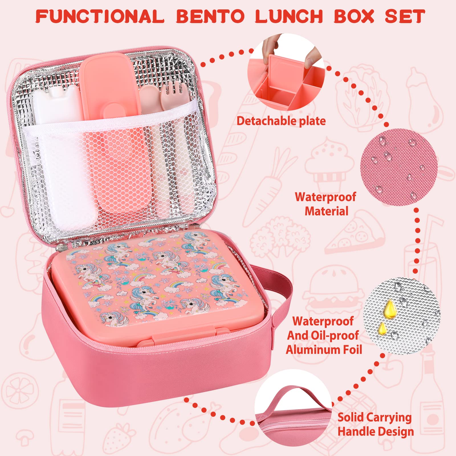 Bento Lunch Box for Kids With  - Food Storage Zip Bags recension och pris