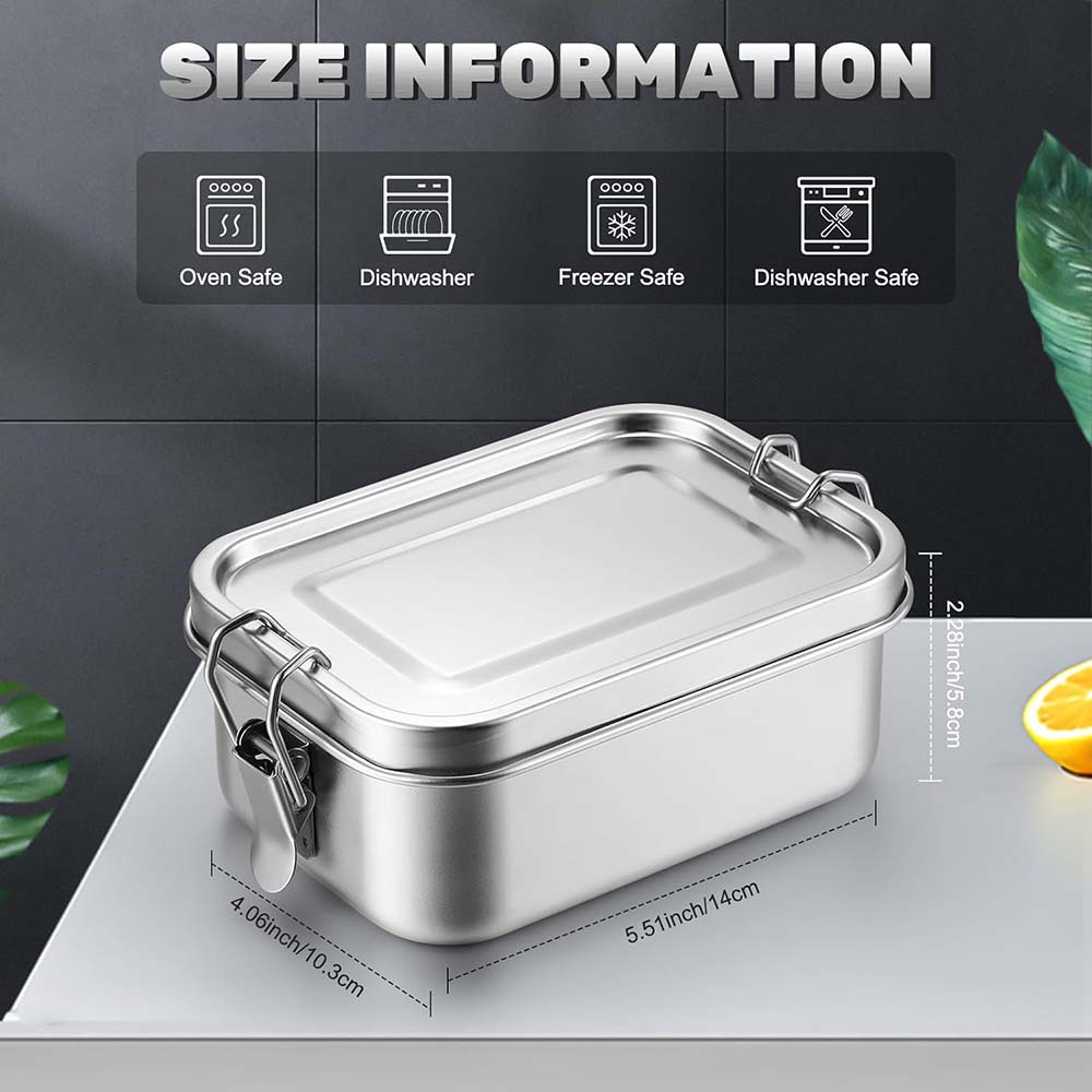 4Pcs Stainless Steel Bento Box - Food Storage With Lock recension och pris