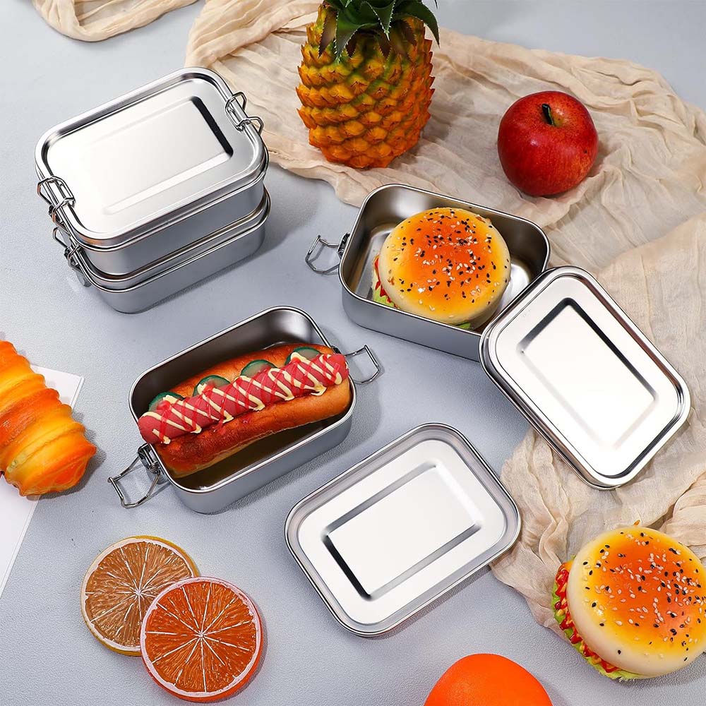 4Pcs Stainless Steel Bento Box - Food Storage With Lock recension och pris