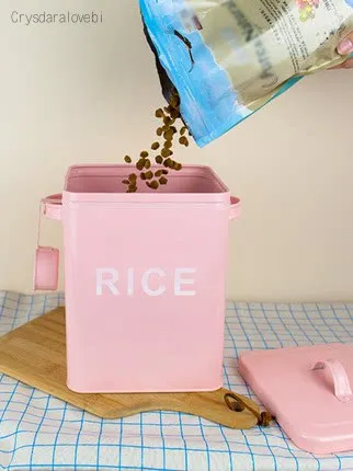 Pink White Kitchen Bathroom La - Food Storage With Scoop recension och pris