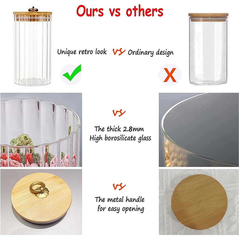 Glass Storage Jars Set of 3, A - Food Storage Glass Container Set recension och pris
