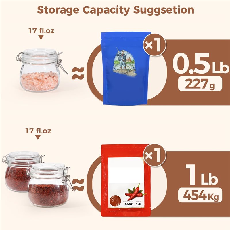 A96K-Glass Jars 17 Oz Small Ai - Food Storage Glass Container Set recension och pris