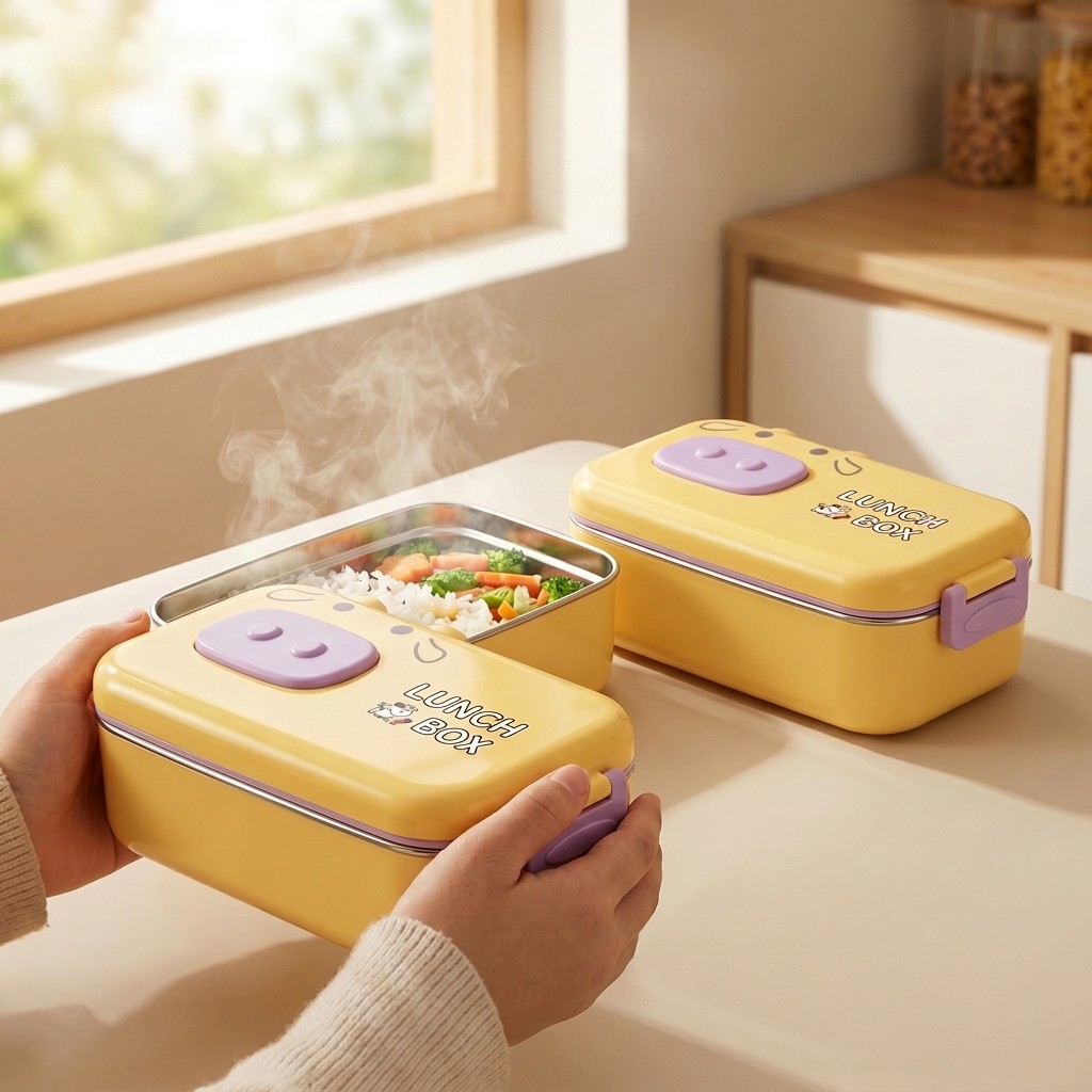 304 Stainless Steel Bento Box  - Food Storage With Scoop recension och pris