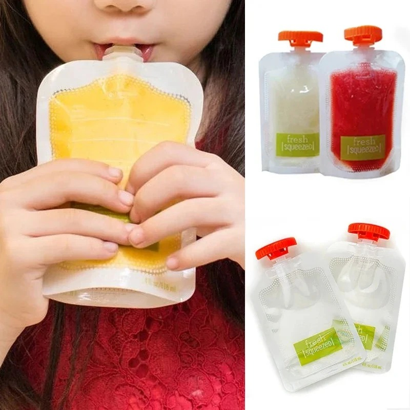 10Pcs Baby Food and Juice Box  - Food Storage Silicone Bags recension och pris