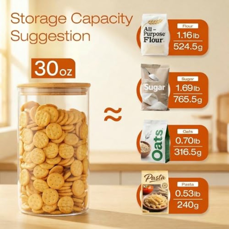 Glass Jars with Bamboo Lids 28 - Food Storage Glass Container Set recension och pris