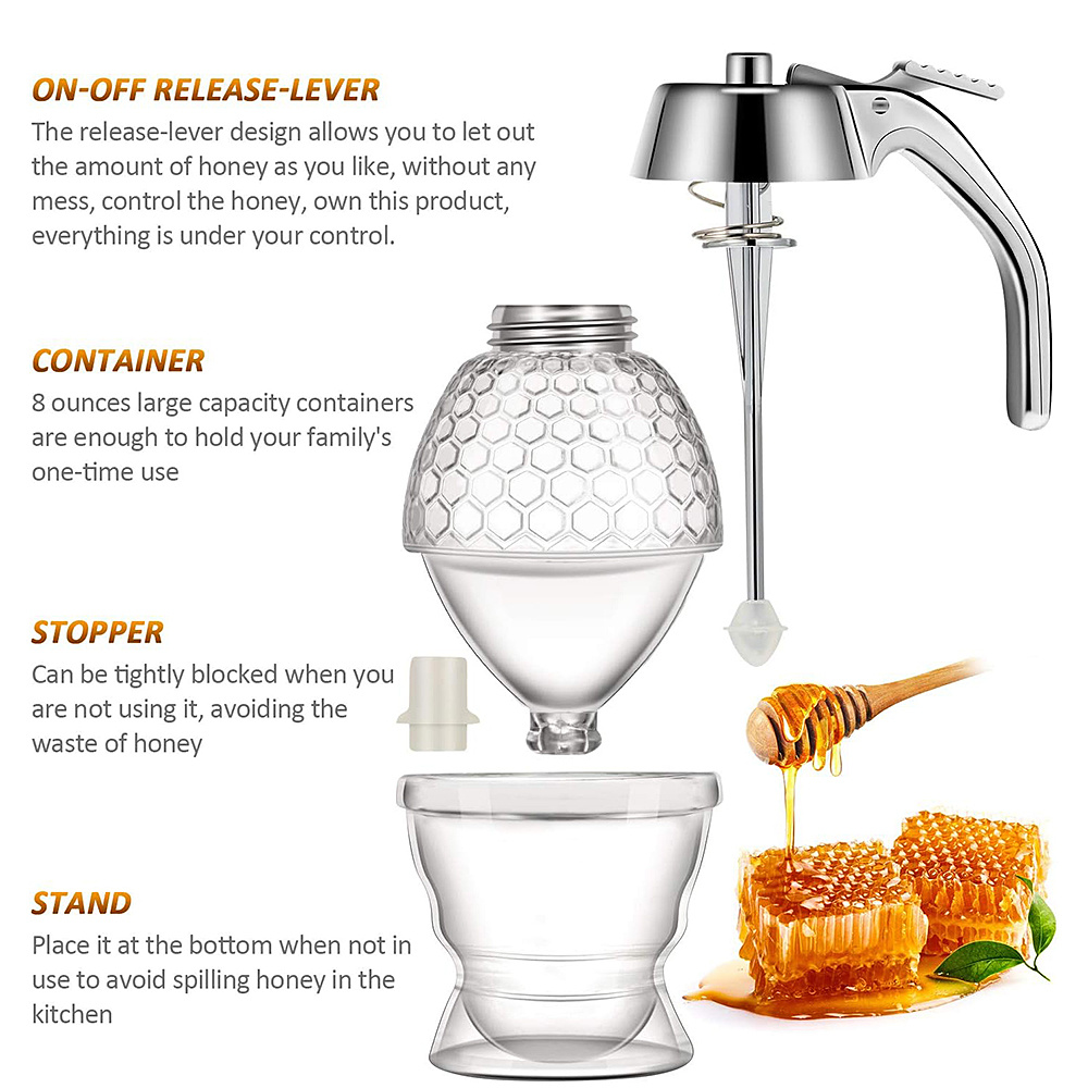 1pc No Drip Glass Honey Dispen - Condiment Squeeze Bottle recension och pris