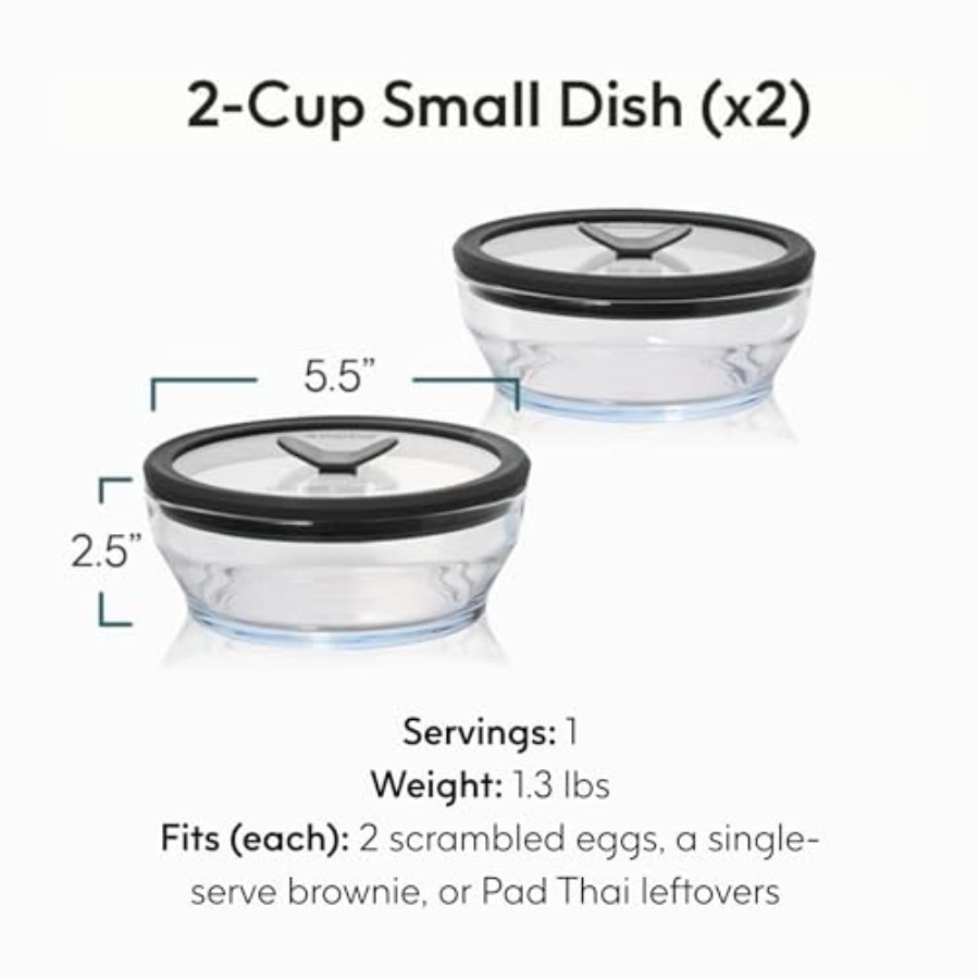 2-Pack 2-Cup Glass Food Storag - Food Storage Glass Container Set recension och pris