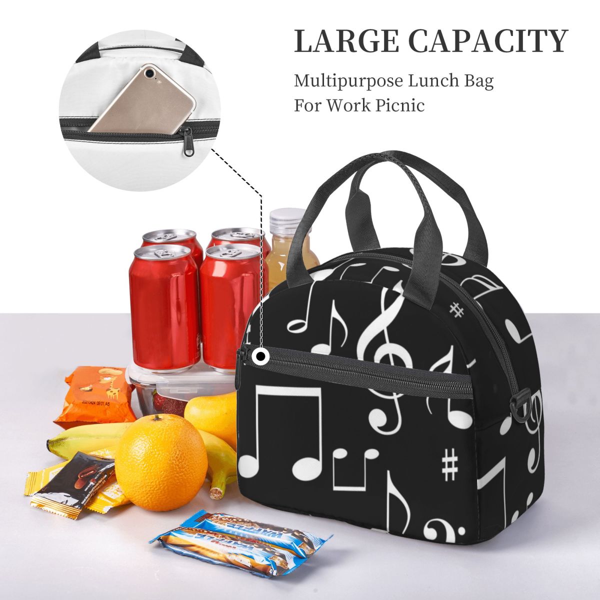 Music Notes Insulated Lunch Ba - Food Storage Notes recension och pris