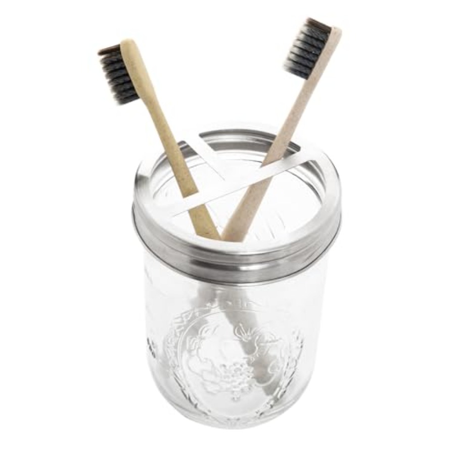 Toothbrush Holder for Bathroom - Mason Jar Wide Mouth recension och pris