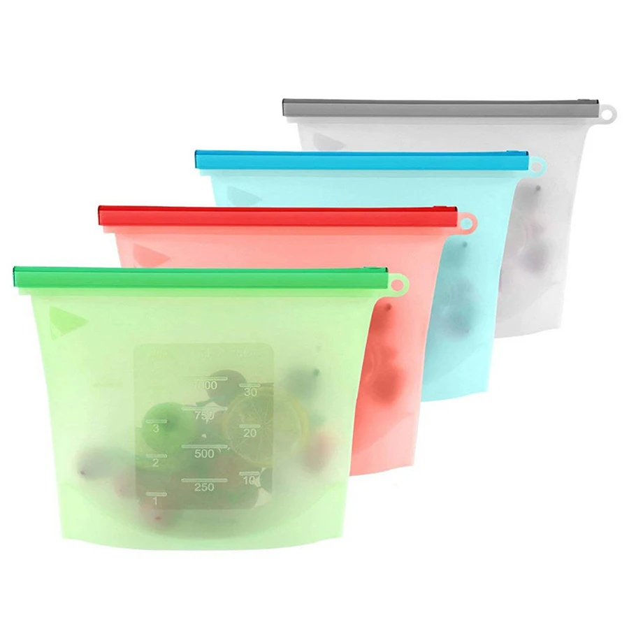 1000ml Reusable Silicone Food  - Food Storage Silicone Bags recension och pris