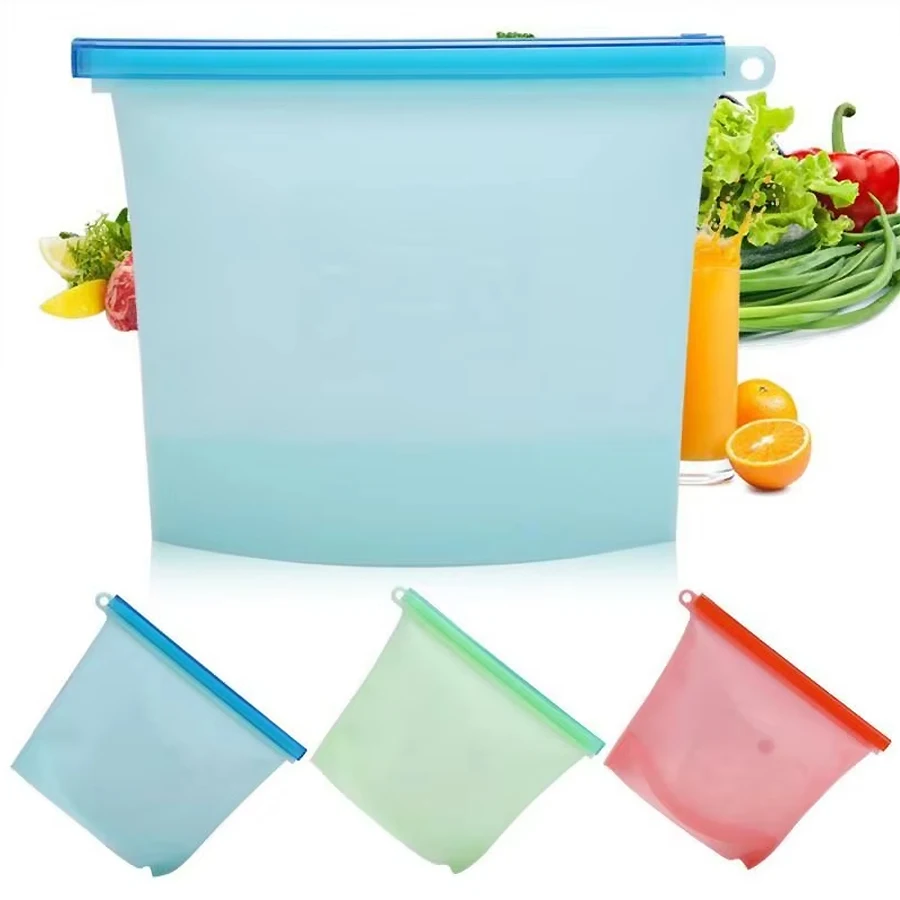 1000ml Reusable Silicone Food  - Food Storage Silicone Bags recension och pris