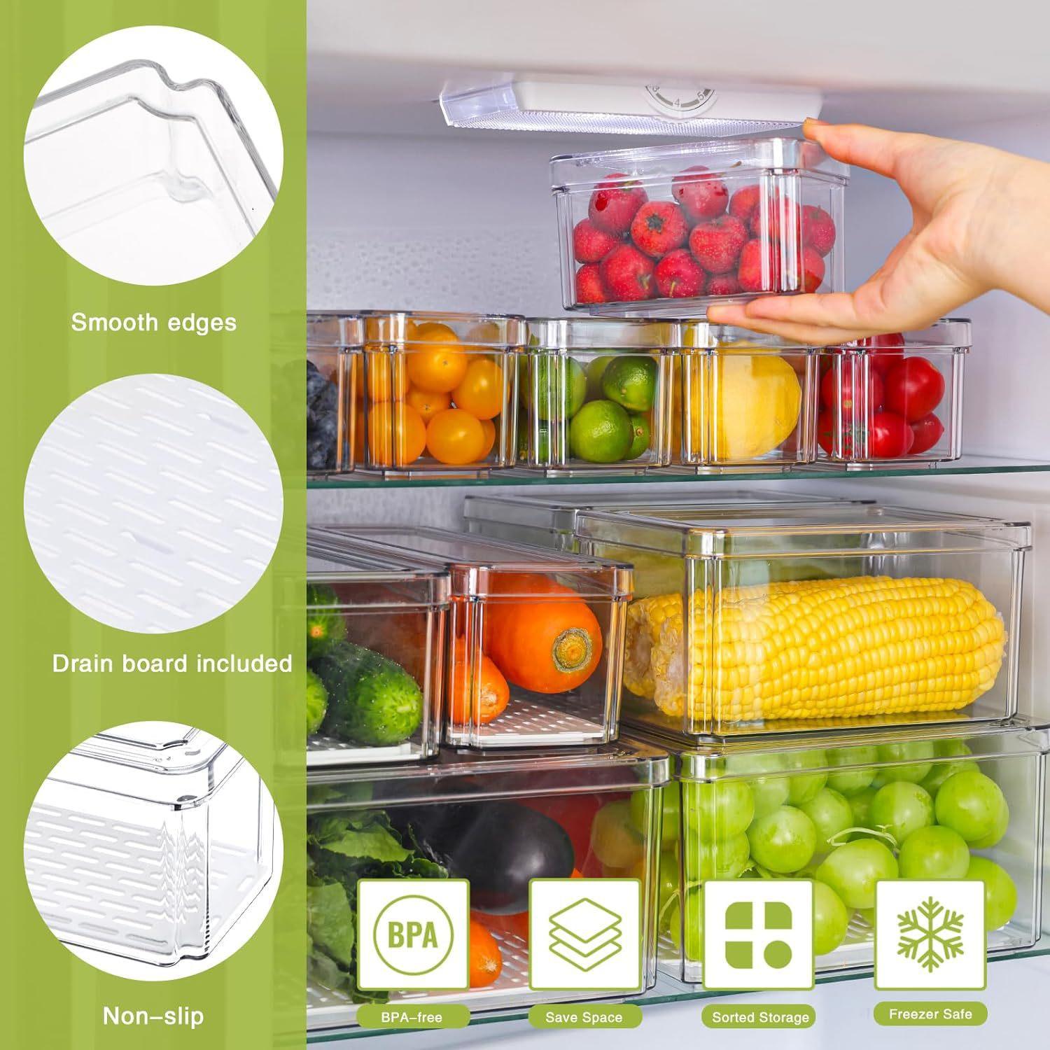 10/14Pcs Fridge Organizer Bins - Food Storage Kitchen Cabinet recension och pris