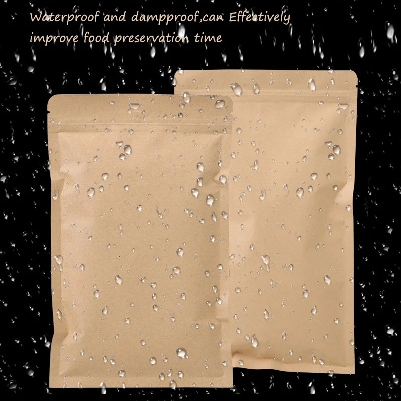 100PCS Brown Kraft Paper Zippe - Food Storage Bags Reusable recension och pris