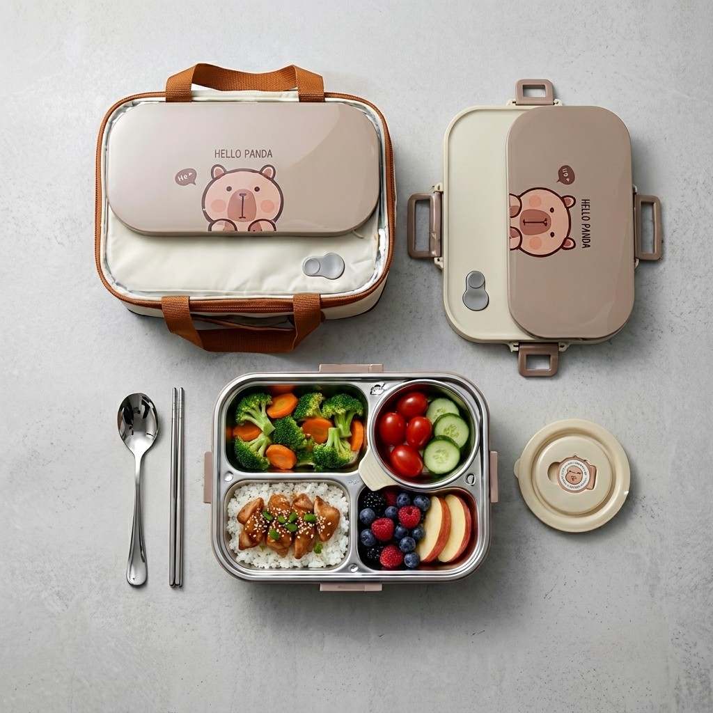 304 Stainless Steel Bento Lunc - Food Storage With Scoop recension och pris