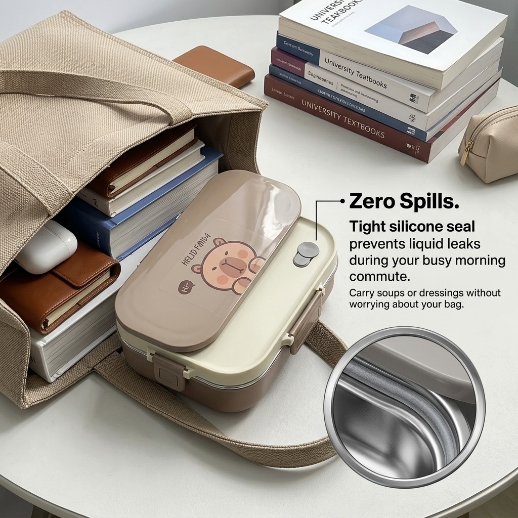 304 Stainless Steel Bento Lunc - Food Storage With Scoop recension och pris