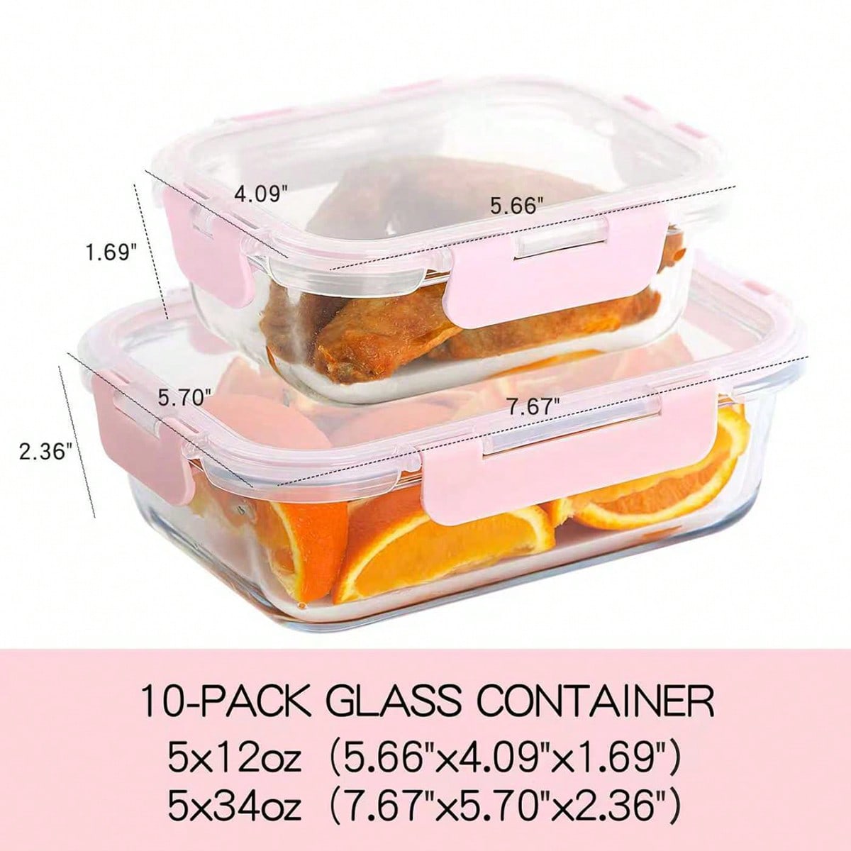 10 Pack Glass Meal Prep Contai - Food Storage Lunch Box recension och pris