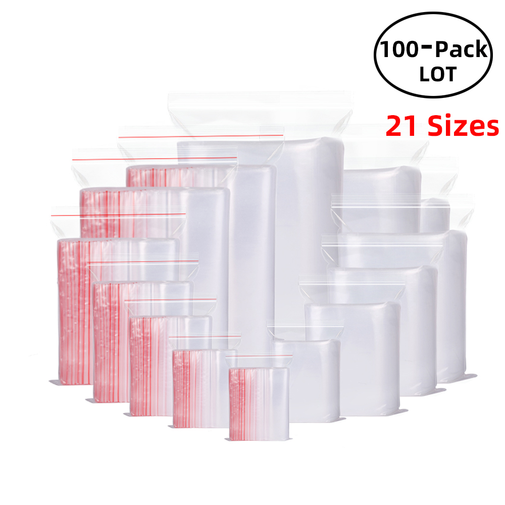 100PCS/Pack Resealable Zip Loc - Food Storage Zip Bags recension och pris