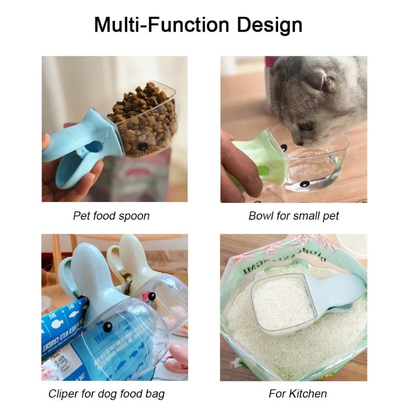 Pet Food Spoon for Cat Dog Bow - Food Storage With Scoop recension och pris