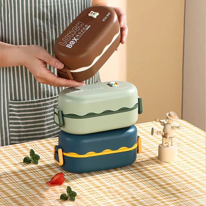 850ML Lunch Box Double-layer P - Food Storage With Scoop recension och pris