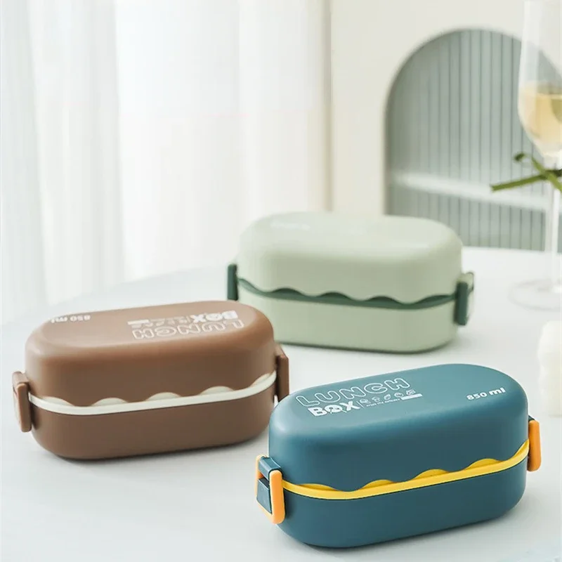 850ML Lunch Box Double-layer P - Food Storage With Scoop recension och pris