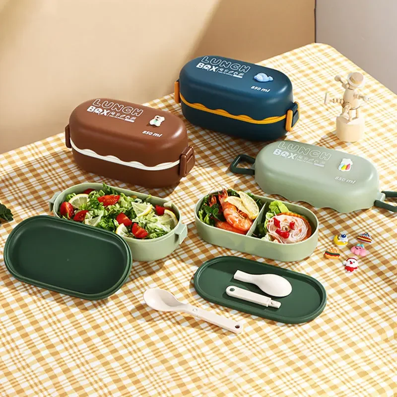 850ML Lunch Box Double-layer P - Food Storage With Scoop recension och pris