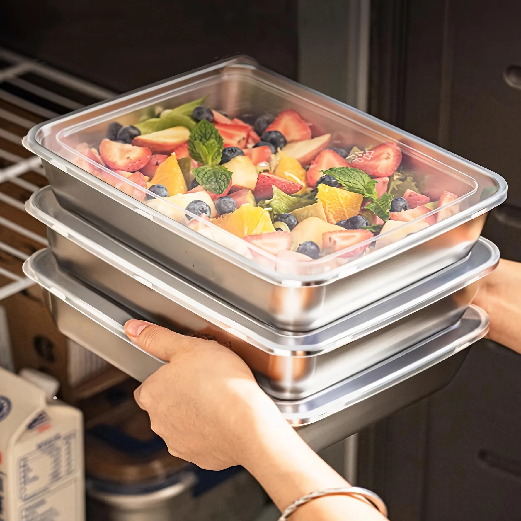 3pcs Stainless Steel Food Cont - Food Storage Lunch Box recension och pris