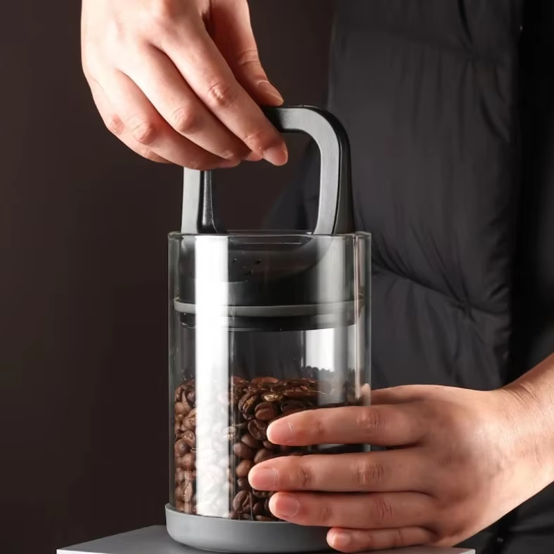 Coffee Beans Vacuum Sealed Tan - Food Storage Glass Container Set recension och pris