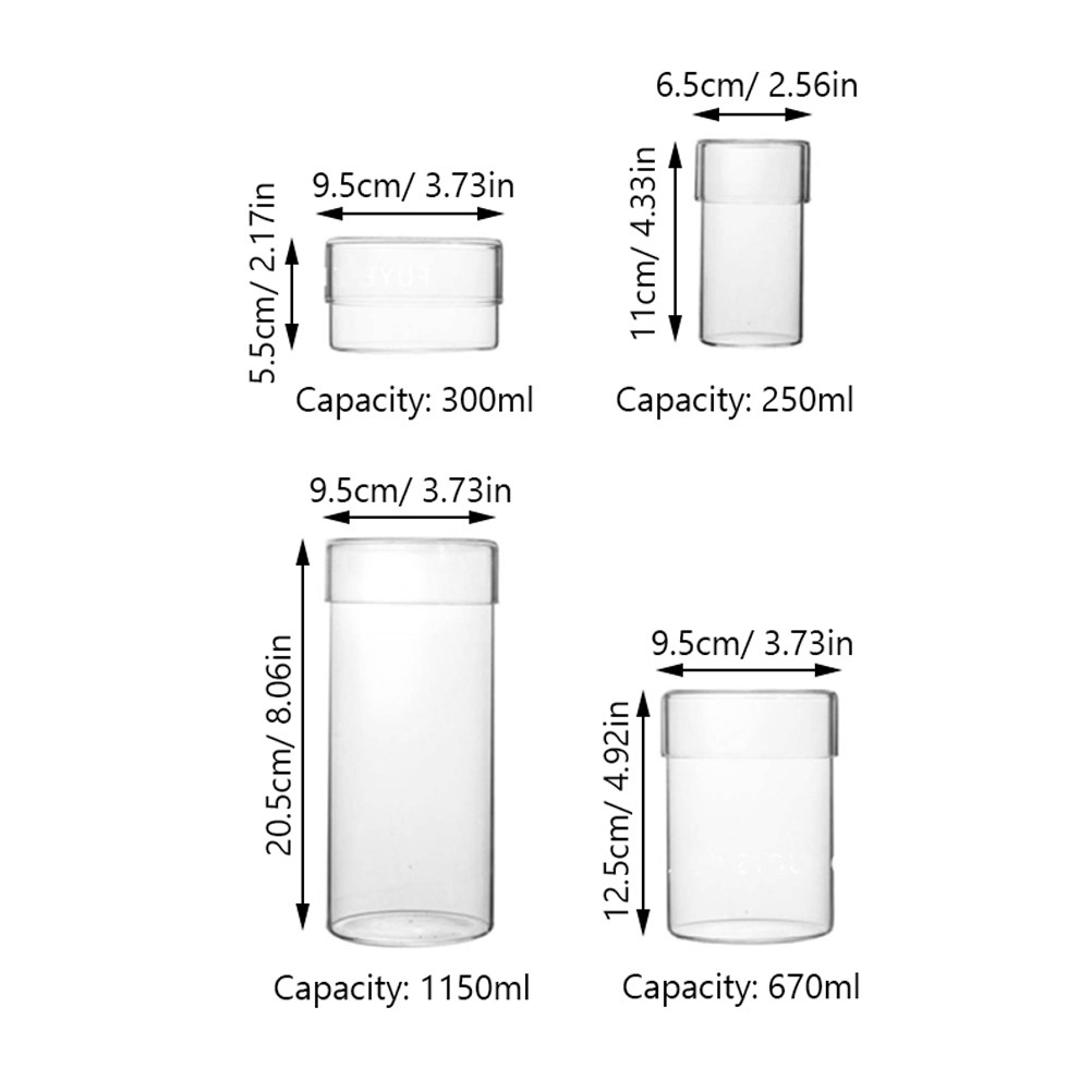 4Pcs Glass Storage Jar Set Cle - Food Storage Glass Container Set recension och pris
